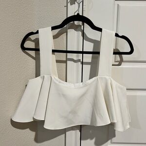 Milly ruffle crop top with side zipper